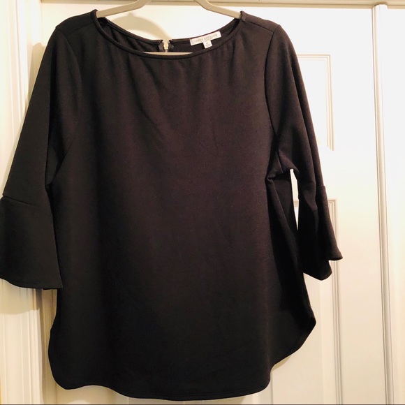 Green Envelope Tops - Green Envelope Black 1x Top 3/4 Sleeve